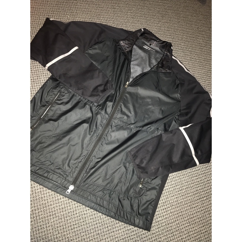 Nike Golf Windproof‎ Full Zip Up Jacket Black Pockets 582788-010 Mens Large